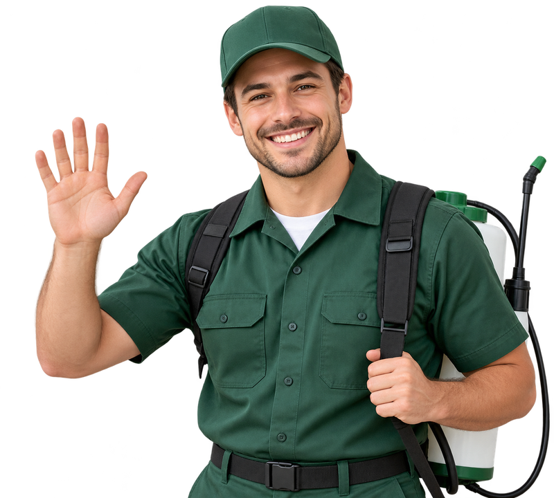 Pest control technician ready to help